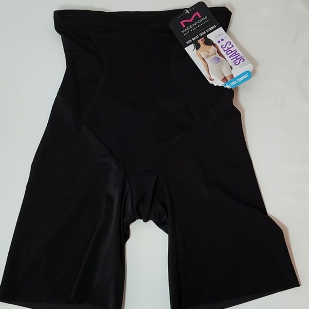 Maidenform Self Expressions Firm High Waist Thigh Slimmer Black Size Medium